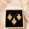 Aurielle Ribbed Heart Jewellery Set